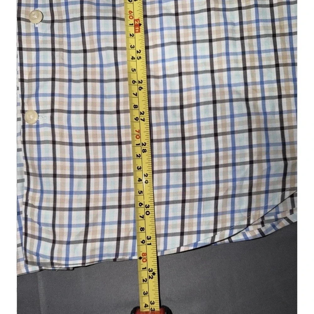 Peter Millar Shirt Mens Medium Multicolor Plaid Cotton Long Sleeve Button Up‎